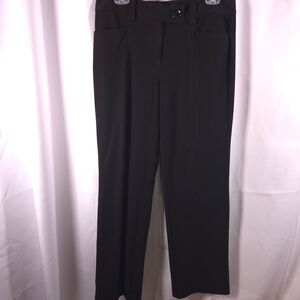 Talbots Womens‎ 8 33x31 Black Stretch Flat Front Chino Pants Trousers